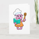 Alien als Koch mit Kochbuch Karte (Vorderseite)