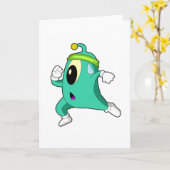 Alien als Läufer Karte (Gelbe Blume)