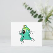 Alien als Läufer Postkarte (Stehend Vorderseite)
