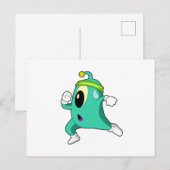 Alien als Läufer Postkarte (Vorne/Hinten)