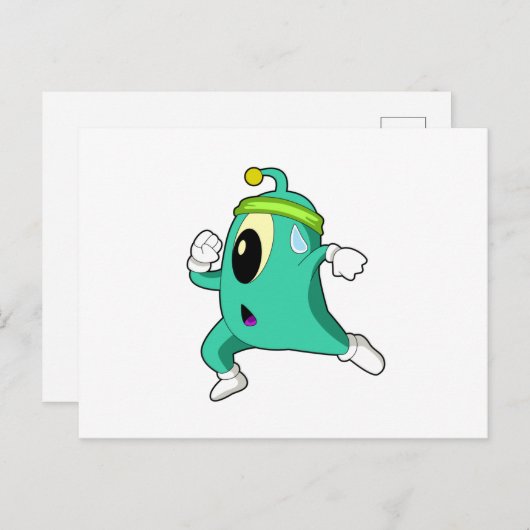 Alien als Runner Postkarte (Vorne/Hinten)