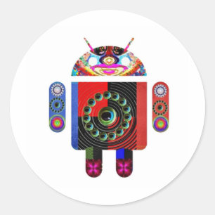 alien Android - Art101 durch Navin Runder Aufkleber