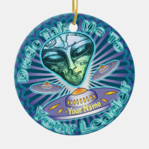 Alien-Anführer-Raumschiff Keramik Ornament