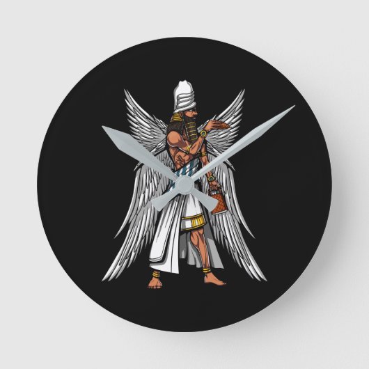 Alien Anunnaki God Alcient Sumerian King Runde Wanduhr (Vorderseite)