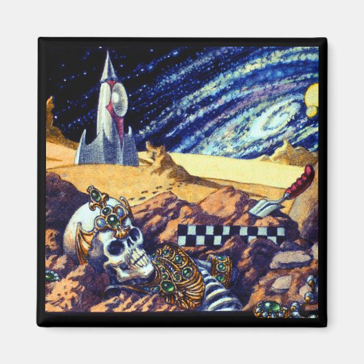 Alien Archeology Square Magnet (Vorne)