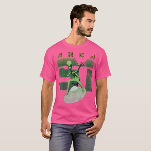Alien Area 51 Shirt Ufo Green Man Flying Saucer Sp (Vorne ganz)