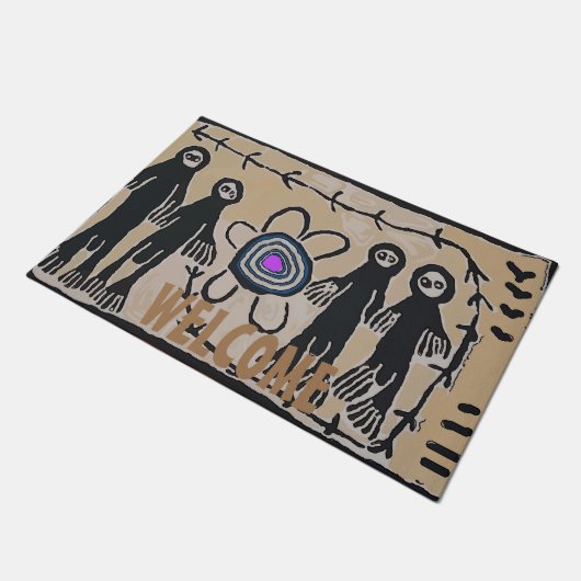 ALIEN ARRIVAL, EDIT TEXT, RUG FUßMATTE (Schrägansicht)