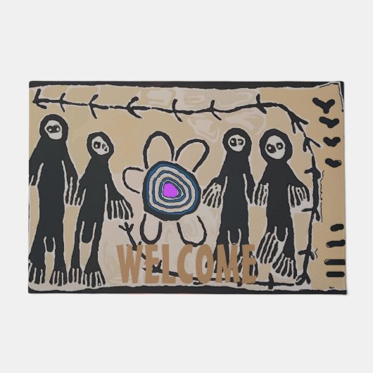 ALIEN ARRIVAL, EDIT TEXT, RUG FUßMATTE (Vorderseite)