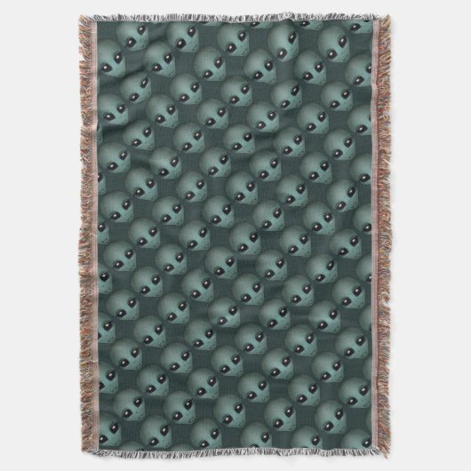 Alien Art Blanket E.T. Alien Gray Throw Blanket Decke (Vorderseite Vertikal)