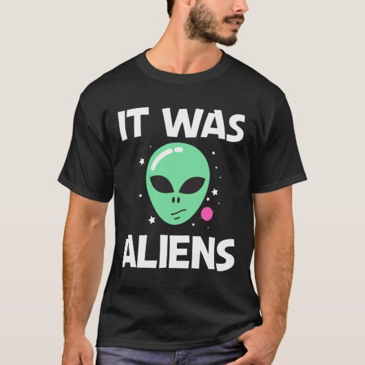 Alien Art Green Head Galaxy Weltraum T-Shirt (Vorderseite)