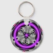 Alien Art - Lila Neon Schlüsselanhänger (Vorderseite)