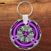 Alien Art - Lila Neon Schlüsselanhänger (Vorderseite)