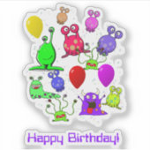 Alien Art. * Party mit Außerirdischen Aufkleber (Vorderseite)