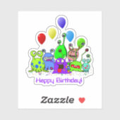 Alien Art * Party with Aliens Aufkleber (Blatt)