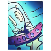 Alien Artwork Zwischenablage Klemmbrett (Rückseite)