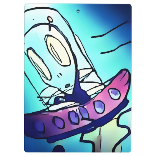 Alien Artwork Zwischenablage Klemmbrett (Rückseite)