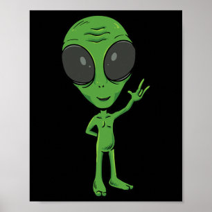 Alien Asl Hand Gesture Deaf Hörverlust Bewusstsein Poster