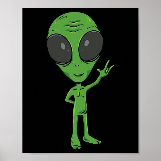 Alien Asl Hand Gesture Deaf Hörverlust Bewusstsein Poster (Vorne)
