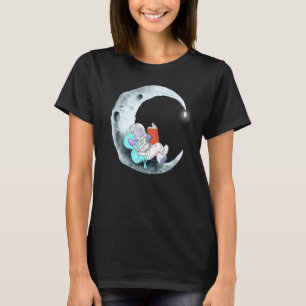 Alien Astronaut liest Bücher im Weltraum T-Shirt