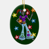 Alien Ation: Oval mit Hippy Chick Keramikornament (Hinten)