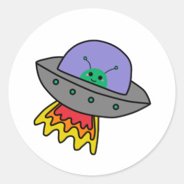 Alien auf dem Sticker für Raumschiffe