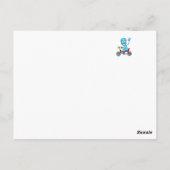 Alien auf winzigen Fahrrädern Postkarte (Rückseite)