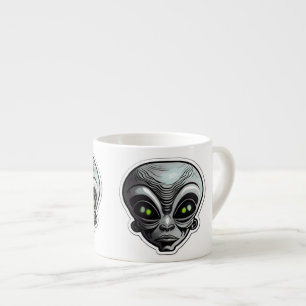 Alien Aufkleber Kunst Espresso-Tasse Espressotasse