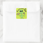 Alien-Aufkleber Quadratischer Aufkleber (Tasche)