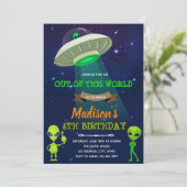 Alien AUS DIESEM WELTGeburtstag laden Einladung (Stehend Vorderseite)