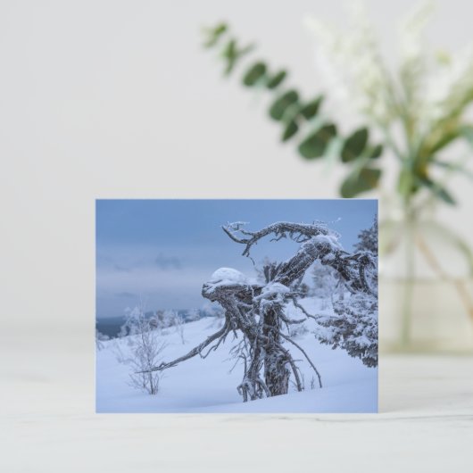 Alien aus gefrorenem Holz Postkarte (Stehend Vorderseite)