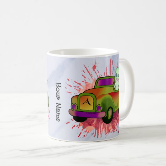 Alien Autofahren Kaffeetasse (VorderseiteRechts)