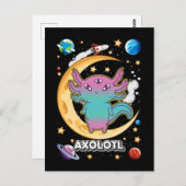 Alien Axolotl Pastel Goth Space Crescent Postkarte (Vorne/Hinten)