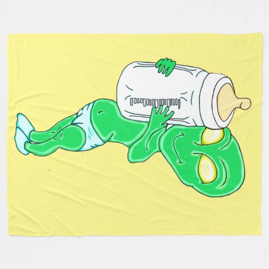 Alien Baby Boy Fleecedecke (Vorderseite (Horizontal))