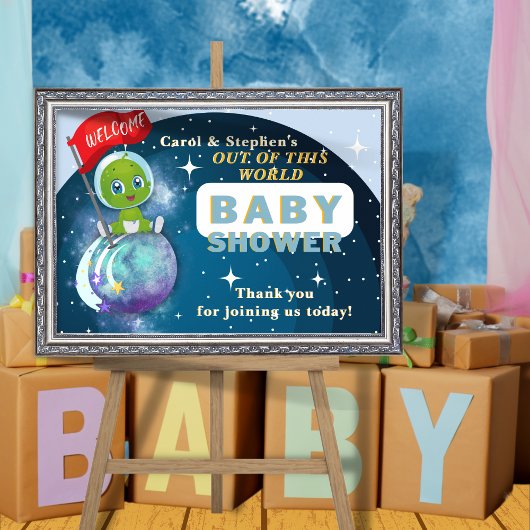 Alien Baby Dusche Willkommenspender Poster