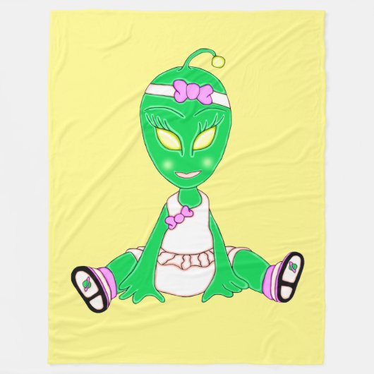 Alien Baby Girl Fleecedecke (Vorderseite)