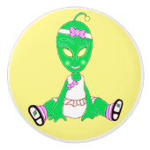 Alien Baby Girl Keramikknauf (Vorderseite)