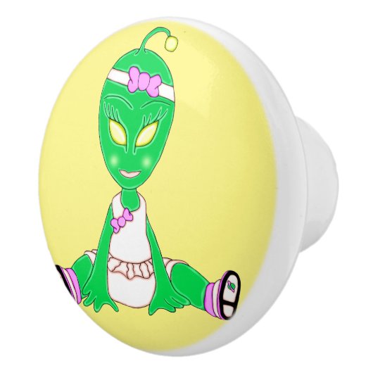 Alien Baby Girl Keramikknauf (Rechts)