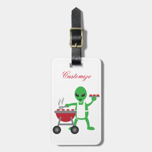 Alien Barbecue Cookout Thunder_Cove Gepäckanhänger (Vorderseite vertikal)