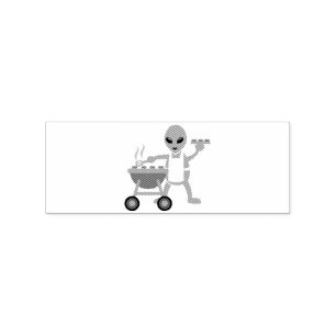 Alien Barbecue Cookout Thunder_Cove Gummistempel