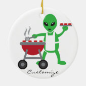 Alien Barbecue Cookout Thunder_Cove Keramik Ornament (Hinten)