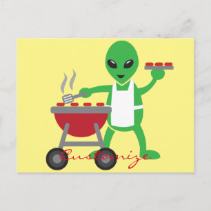 Alien Barbecue Cookout Thunder_Cove Postkarte