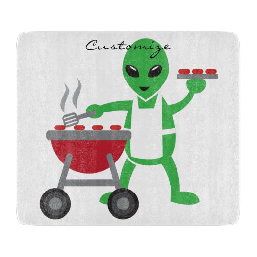 Alien Barbecue Cookout Thunder_Cove Schneidebrett (Vorderseite)
