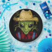 Alien Bauer UFO Alien Weltraumüberblick Pappteller (Party)