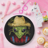 Alien Bauer UFO Alien Weltraumüberblick Pappteller (Party)
