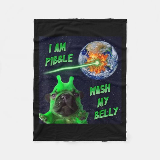 Alien Bble Funny Brainrot Dog Meme Space I Am Bble Fleecedecke (Vorderseite)