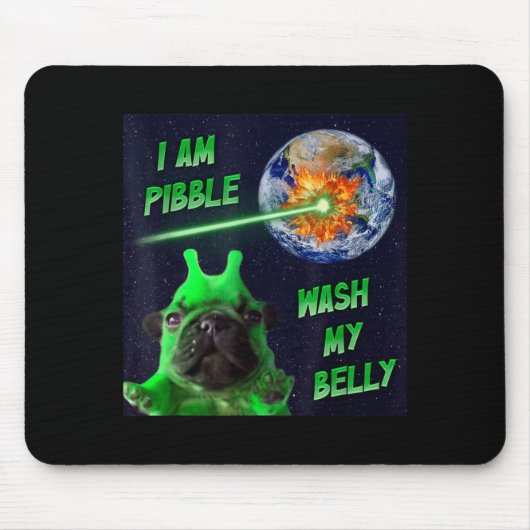 Alien Bble Funny Brainrot Dog Meme Space I Am Bble Mousepad (Vorne)