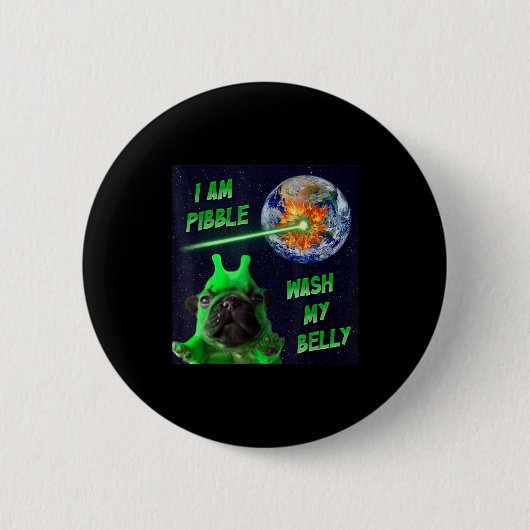 Alien Bble Lustiger Brainrot Hund Meme Raum Ich Bi Button (Vorderseite)