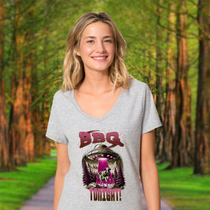 Alien-BBQ-Kuh-Entführungs-Witz T-Shirt