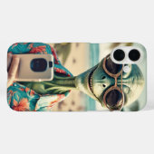 Alien Beach Selfie Retro Art Case-Mate iPhone Hülle (Rückseite (Horizontal))