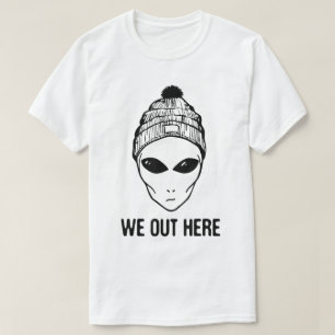 Alien Beanie We Out Here Grafik T-Shirt